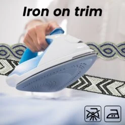 1" Olowin Iron On Rhinestone, Versatile, Beaded Trim, 5-Yard Cut Black/ White -Michaels Fabric Sale 552258477365648