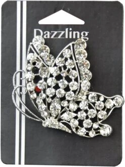 Belagio Rhinestone Brooch, 2.5" Diameter, 1 Piece, Butterfly, Silver/Crystal -Michaels Fabric Sale 574392948889 1