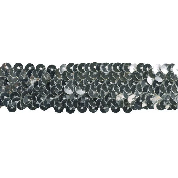 Belagio Stretch Sequin Trim, 1" Wide, 10-Yard Bolt, Silver 4 Belagio Stretch Sequin Trim, 1" Wide, 10-Yard Bolt, Silver - Image 2