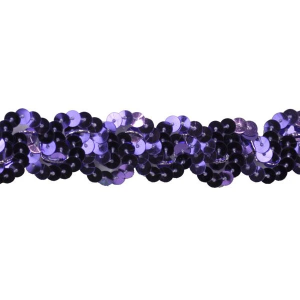 Belagio Sequin Trim, 1" Wide, Serpentine Design, 10-Yard Bolt, Purple 5 Belagio Sequin Trim, 1" Wide, Serpentine Design, 10-Yard Bolt, Purple - Image 3