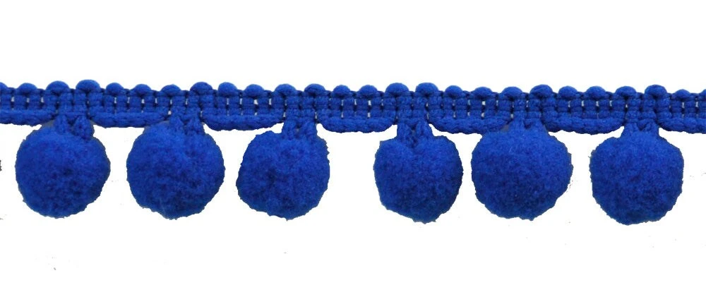 Belagio Pom Trim, 1.25" Wide, 10-Yard Bolt, Royal Blue 4 Belagio Pom Trim, 1.25" Wide, 10-Yard Bolt, Royal Blue - Image 2