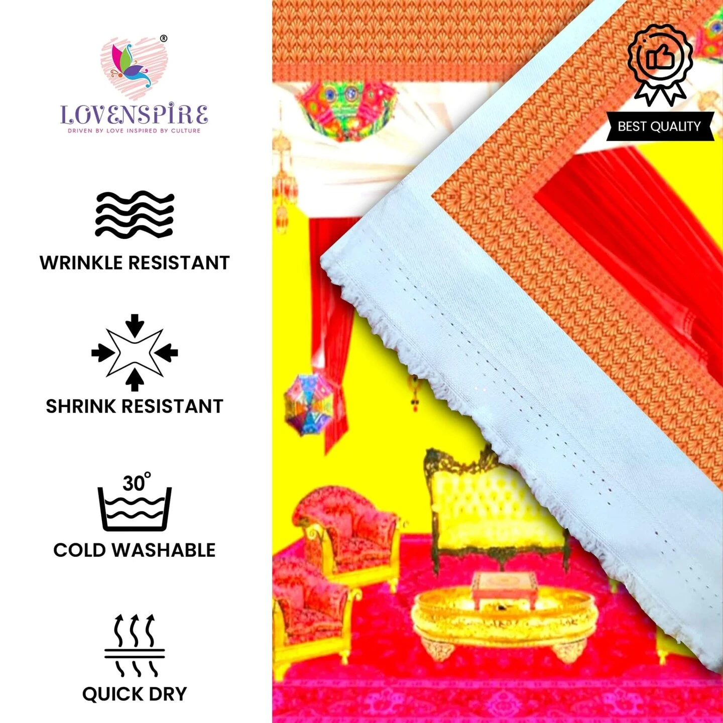 Haldi Ceremony Backdrop Indian Traditional Cloth 5x8 Feet Backdrop Haldi Banner Indian Wall Art Photo Decor Banner Indian Wedding Backdrop Decorative Cloth Haldi Stage Decor 17 Haldi Ceremony Backdrop Indian Traditional Cloth 5x8 Feet Backdrop Haldi Banner Indian Wall Art Photo Decor Banner Indian Wedding Backdrop Decorative Cloth Haldi Stage Decor - Image 15