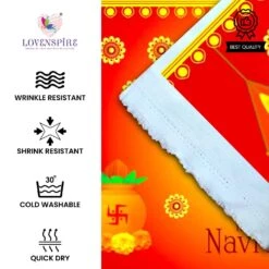 Happy Navratri Banner Indian Traditional Cloth 5x8 Feet Backdrop Indian Navratri Decor Pooja Wall Decor Indian Wall Art Photo Decor Banner Decorative Pooja Cloth Navratri Celebration -Michaels Fabric Sale 79597803927216 1