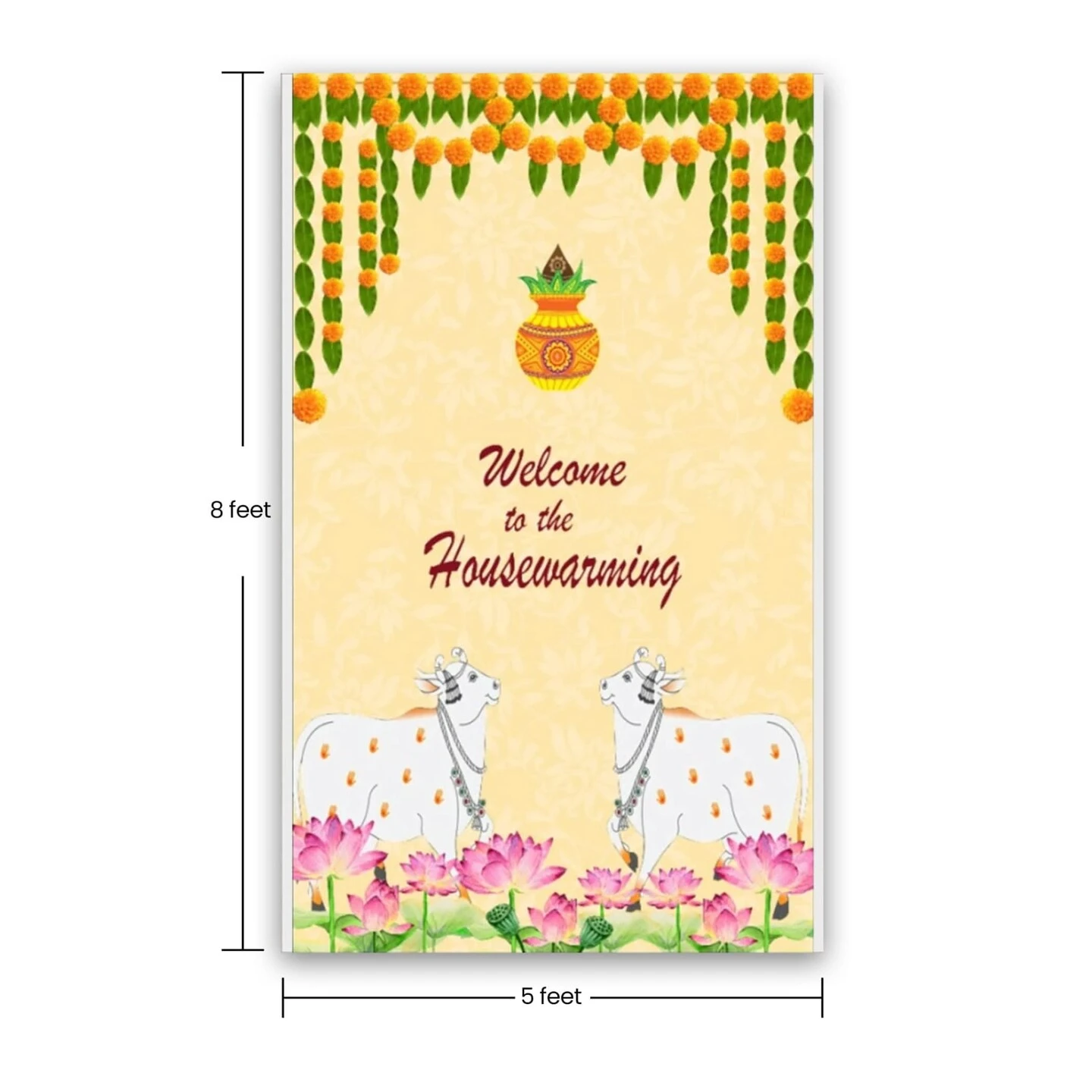 Housewarming Backdrop Indian Traditional Cloth 5x8 Feet Backdrop Pooja Wall Decor Indian Wall Art Photo Decor Banner Indian Indian Housewarming Favor Decorative Cloth 12 Housewarming Backdrop Indian Traditional Cloth 5x8 Feet Backdrop Pooja Wall Decor Indian Wall Art Photo Decor Banner Indian Indian Housewarming Favor Decorative Cloth - Image 10