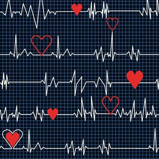 Windham Fabrics Calling All Nurses Heart Beat Black Cotton Fabric By The Yard 3 Windham Fabrics Calling All Nurses Heart Beat Black Cotton Fabric By The Yard