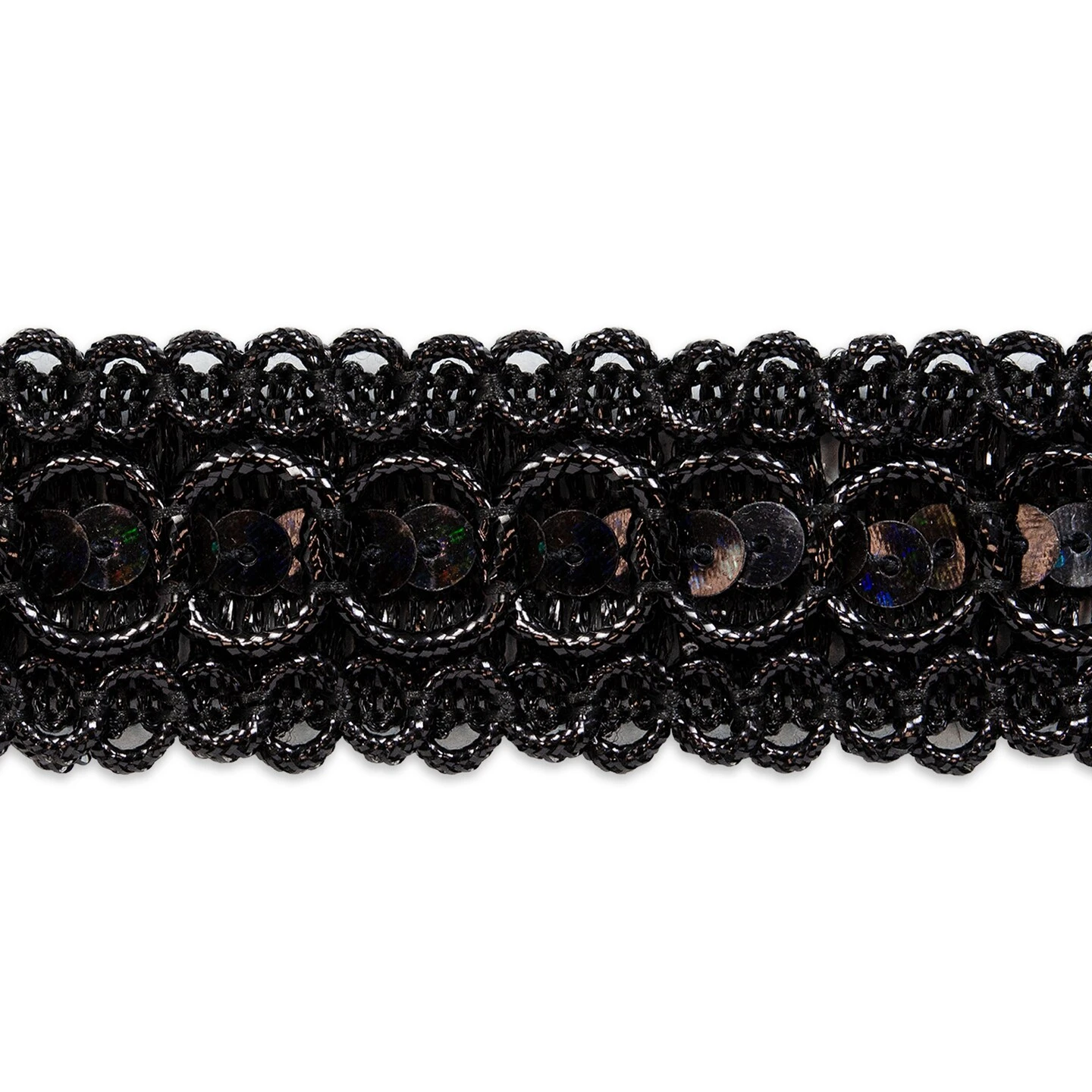 20 Yards Of Trish Sequin Metallic Braid Trim | 20 Yard Cut Black 3 20 Yards Of Trish Sequin Metallic Braid Trim | 20 Yard Cut Black