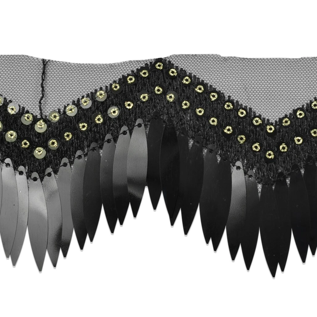 5 Yards Of Segundo Tango Wavy Long Sequin Fringe Trim Black 3 5 Yards Of Segundo Tango Wavy Long Sequin Fringe Trim Black