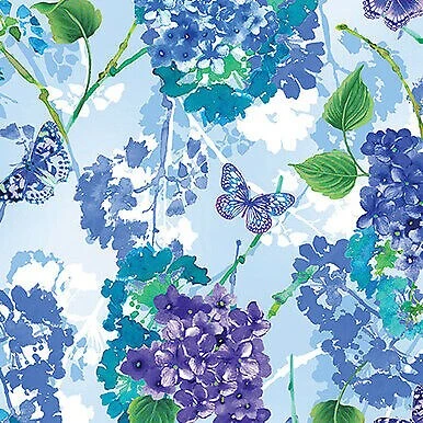 Butterfly Bliss Floral Garden Sky Blue By Benartex By The Yard 5 Butterfly Bliss Floral Garden Sky Blue By Benartex By The Yard - Image 3