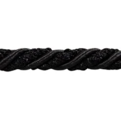 10 Yards Of Sylvia 1/4" Decorative Cord Trim | 10 Yard Cut Black