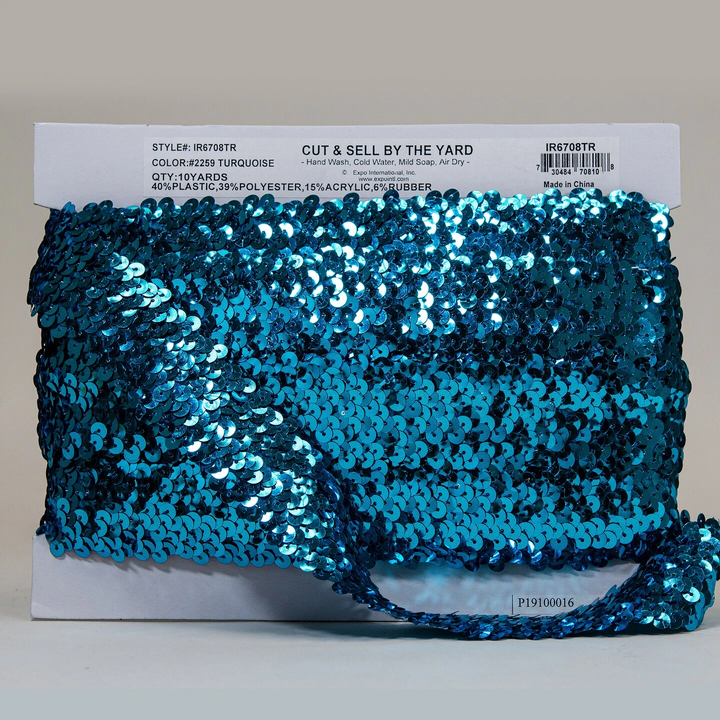 10 Yards Of 4 Row 1 1/2" Metallic Stretch Sequin Trim | 10 Yard Cut Gold 5 10 Yards Of 4 Row 1 1/2" Metallic Stretch Sequin Trim | 10 Yard Cut Gold - Image 3