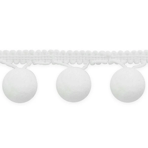 20 Yards Of 1 1/2 " Bonita Pom PomFringe Trim | 20 Yard Cut White 4 20 Yards Of 1 1/2 " Bonita Pom PomFringe Trim | 20 Yard Cut White - Image 2