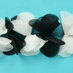 10 Yards Of Delicate Flower Petal Trim | 10 Yard Cut Black/ White -Michaels Fabric Sale 98692090070672 2