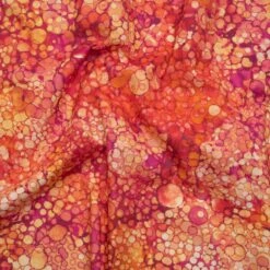 1 Yard Hibiscus Bubbles Quilting Cotton Fabric Bliss Collection Pink Orange Yellow 43 Inch Width