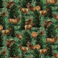 Wild Wings Glenson Range Elk Allover Cotton Fabric