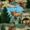 Wild Wings Glenson Range Elk Scenic Cotton Fabric 1 Wild Wings Glenson Range Elk Scenic Cotton Fabric -Michaels Fabric Sale D215604S 1