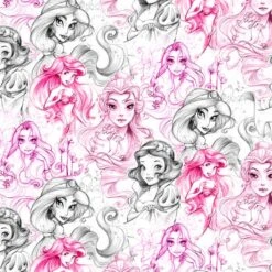 Disney® Enchanting Stories Princess Sketch Cotton Fabric -Michaels Fabric Sale D215610S 1 1