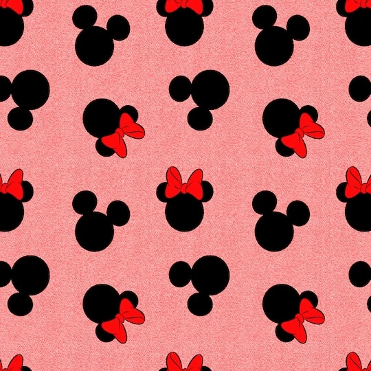 Disney® Mickey & Minnie Head Toss Cotton Fabric 3 Disney® Mickey & Minnie Head Toss Cotton Fabric