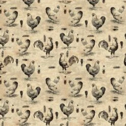 Springs Creative French Rooster Cream Stencil Cotton Fabric