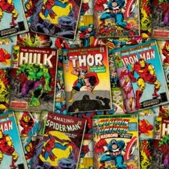 Marvel Retro Comics Covers Cotton Fabric -Michaels Fabric Sale D219529S 1 1
