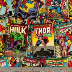 Marvel Retro Comics Covers Cotton Fabric -Michaels Fabric Sale D219529S 2