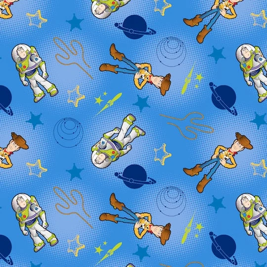 Disney® Pixar Toy Story Buzz & Woody Blue Cotton Fabric 3 Disney® Pixar Toy Story Buzz & Woody Blue Cotton Fabric