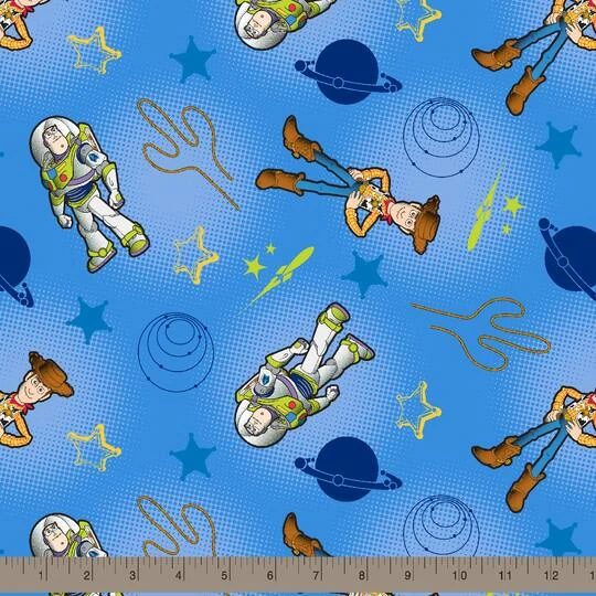 Disney® Pixar Toy Story Buzz & Woody Blue Cotton Fabric 5 Disney® Pixar Toy Story Buzz & Woody Blue Cotton Fabric - Image 3