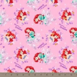 Disney® Princess Ariel Pink Discover Your Dreams Cotton Fabric -Michaels Fabric Sale D219551S 2