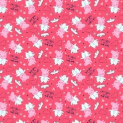 Peppa Pig Coral Sea You In The Morning Cotton Fabric