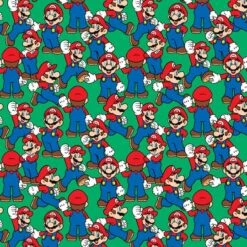 Nintendo® Super Mario Green Packed Mario Cotton Fabric