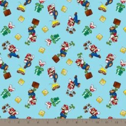 Nintendo® Super Mario Mario Toss Light Blue Cotton Fabric -Michaels Fabric Sale D219563S 2