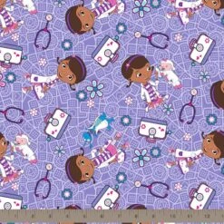 Disney® Doc McStuffins Lavender Hospital Helpers Cotton Fabric -Michaels Fabric Sale D219570S 2