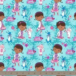 Disney® Doc McStuffins Light Teal We Care Cotton Fabric -Michaels Fabric Sale D219571S 2