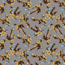 Hasbro Transformers Gray Bumblebee Toss Cotton Fabric -Michaels Fabric Sale D219577S 1 1