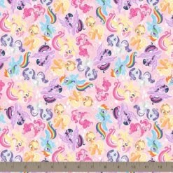 Hasbro My Little Pony Multicolored Packed Pony Friends Cotton Fabric -Michaels Fabric Sale D219579S 2