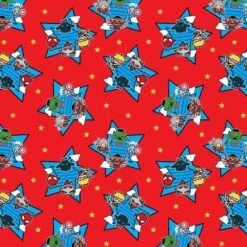 Marvel Kawaii Red Superheroes Cotton Fabric