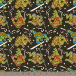 Nickelodeon TMNT Green & Black Turtle Action Cotton Fabric 7 Nickelodeon TMNT Green & Black Turtle Action Cotton Fabric -Michaels Fabric Sale D219584S 2