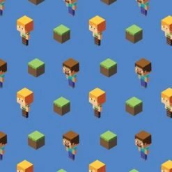 Mojang Minecraft Alex & Steve Cotton Fabric