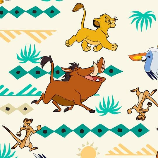 Disney® Lion King Simba Geometric Print Cotton Fabric 3 Disney® Lion King Simba Geometric Print Cotton Fabric