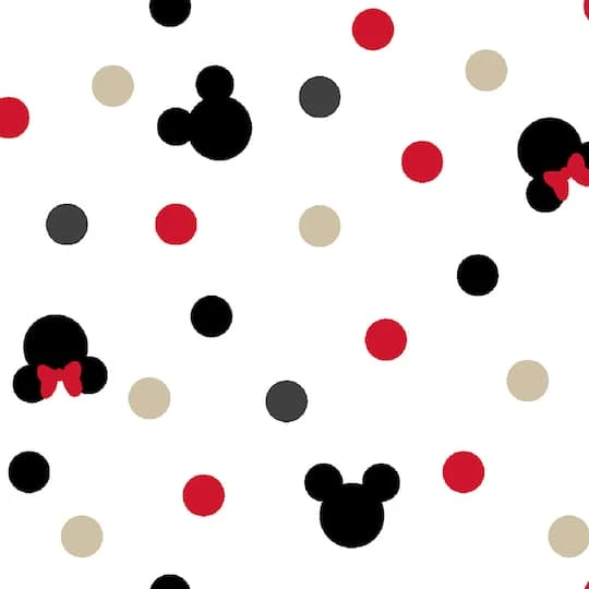 Disney® Mickey & Minnie Head Toss Cotton Knit Fabric 4 Disney® Mickey & Minnie Head Toss Cotton Knit Fabric - Image 2