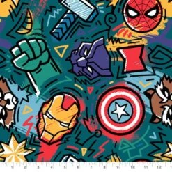 Springs Creative Marvel® Avengers Cartoon Faces Fleece
