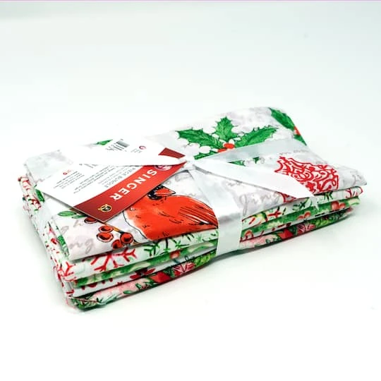 SINGER Christmas Cardinals 5 Piece Fat Quarter Bundle 4 SINGER Christmas Cardinals 5 Piece Fat Quarter Bundle - Image 2