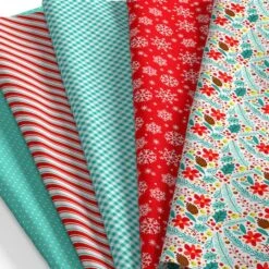 SINGER Christmas Floral Aqua 5 Piece Fat Quarter Bundle 13 SINGER Christmas Floral Aqua 5 Piece Fat Quarter Bundle -Michaels Fabric Sale D508186S 2