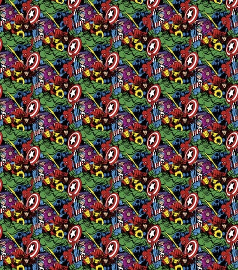Marvel Retro Heroes Packed Cotton Fabric 3 Marvel Retro Heroes Packed Cotton Fabric