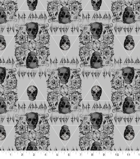 Epic Def Leppard Skulls Cotton Fabric 3 Epic Def Leppard Skulls Cotton Fabric