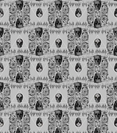 Epic Def Leppard Skulls Cotton Fabric 5 Epic Def Leppard Skulls Cotton Fabric - Image 3