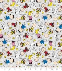 Peanuts Gang With Names Fabric