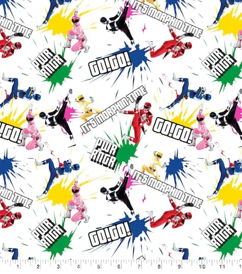 Hasbro Power Rangers Paint Splatter Cotton Fabric 3 Hasbro Power Rangers Paint Splatter Cotton Fabric