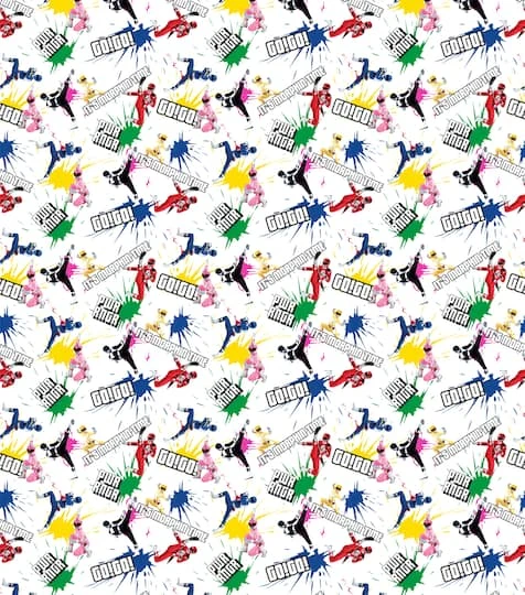 Hasbro Power Rangers Paint Splatter Cotton Fabric 5 Hasbro Power Rangers Paint Splatter Cotton Fabric - Image 3