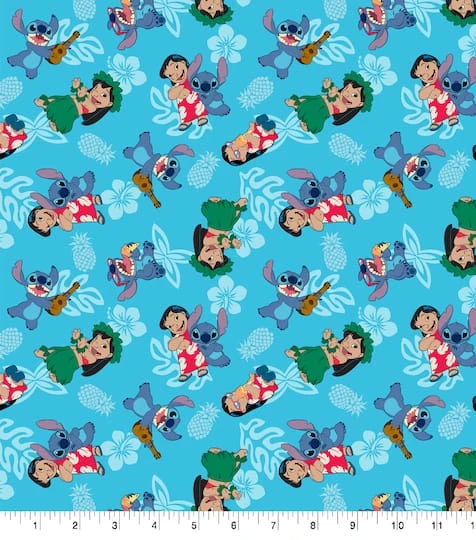 Disney® Lilo & Stitch Flowers Cotton Fabric 3 Disney® Lilo & Stitch Flowers Cotton Fabric