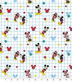 Disney® Mickey Minnie Grid Cotton Fabric 7 Disney® Mickey Minnie Grid Cotton Fabric -Michaels Fabric Sale D511011S 1 1